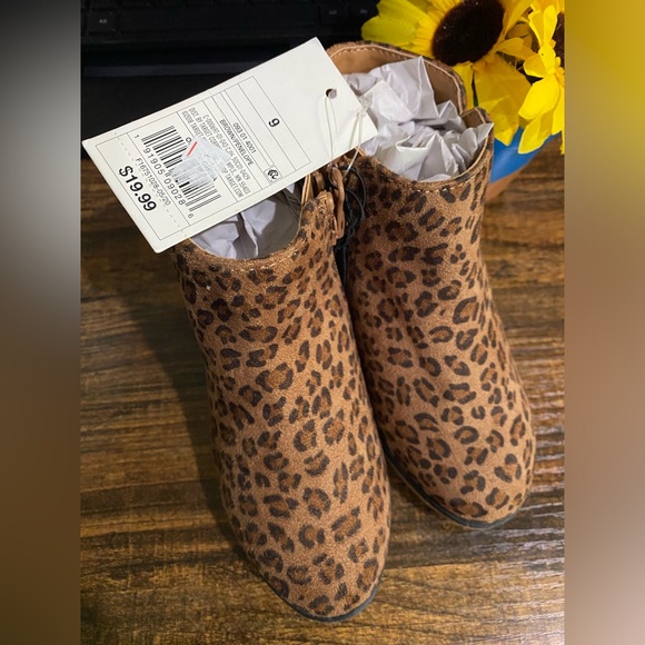 NWT Cat & Jack Penelope Ankle Bootie Boots Cheetah Leopard Brown Toddler - Picture 7 of 10